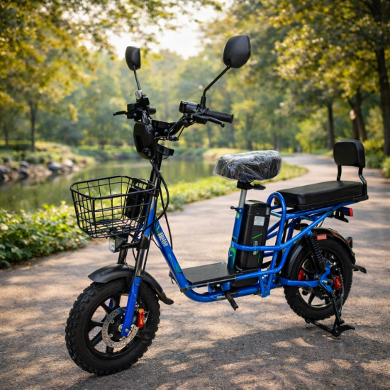 صورة سكوتر المدينة الذكي 1000 واط – سلة أمامية وكرسي خلفي مريح